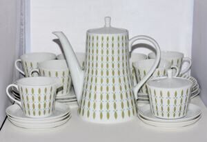 Melitta Zurich Luncheon Plates Coffee Tea Pot, Cup & Saucer 22pc MCM Modernism